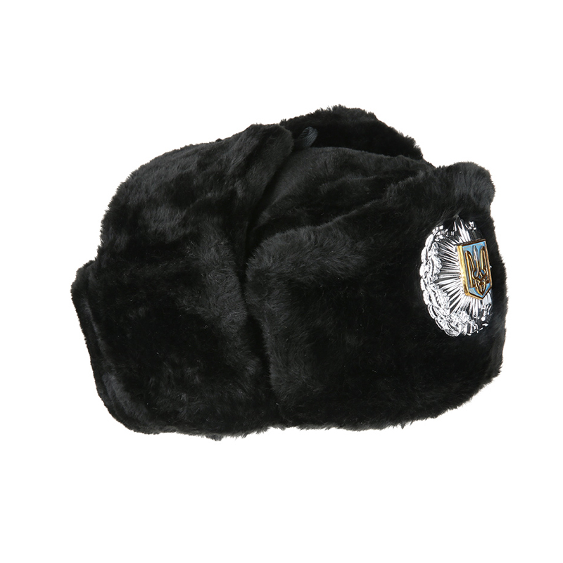 剩余物资 乌克兰冬季警察帽(军版)冬季防风保暖棉帽子 铁血君品